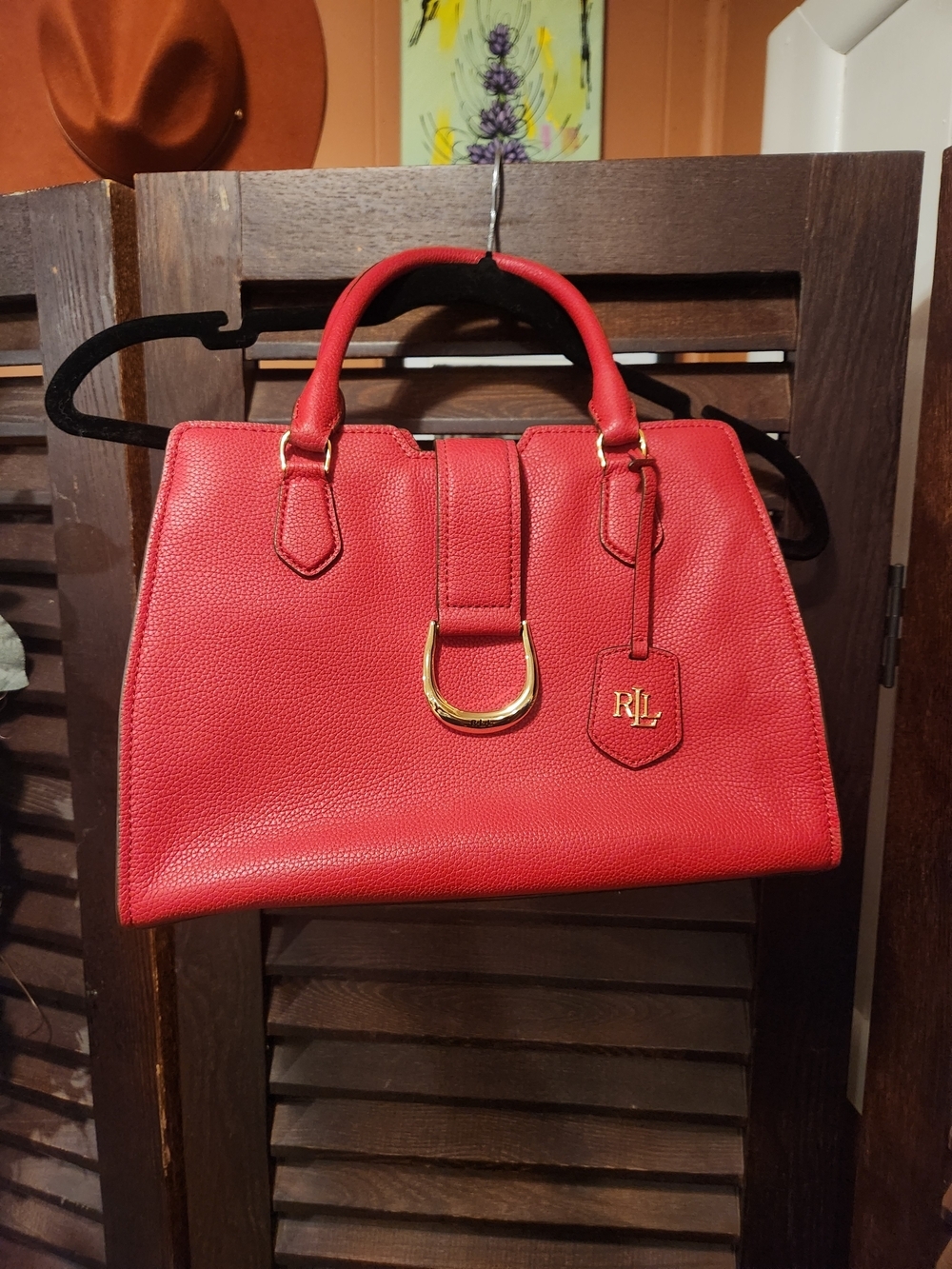 Ralph Lauren Red Leather Satchel - Structured Top-Handle Bag